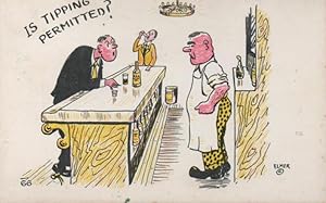 Bild des Verkufers fr bartender postcard: Is Tipping Permitted? zum Verkauf von Mobyville