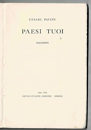 Paesi tuoi. Racconto.