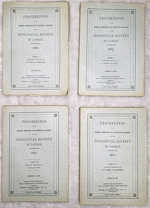 Proceedings of the Scientific Meetings of the Zoological Society of London for the Year 1891 (Com...