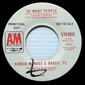 Seller image for So Many People (mono/stereo) [7" 45 rpm Promo] for sale by Kayleighbug Books, IOBA