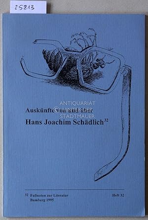 Immagine del venditore per Ausknfte von und ber Hans Joachim Schdlich. [= Funoten zur Literatur, 32] venduto da Antiquariat hinter der Stadtmauer
