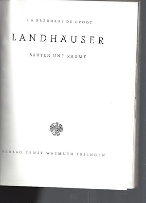 Seller image for LANDHAEUSER Bauten und Rumen / COUNTRY HOUSES Buildings and rooms for sale by ART...on paper - 20th Century Art Books