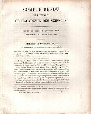 Image du vendeur pour Comptes Rendus des sances de l'Acadmie des Sciences 5 octobre 1846 mis en vente par PRISCA