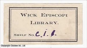 Bookplate. Worcester; Wick Episcopi Library. Undated, but from the design likely early 19th century.