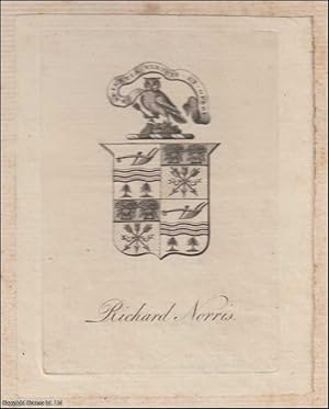 Decorative Bookplate. Richard Norris. Sapientia Virtute et Opere. Undated, but from the design li...