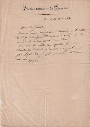 Unpublished autograph letter dated December 22, 1830, and signed by the Marquis de Lafayette, wri...