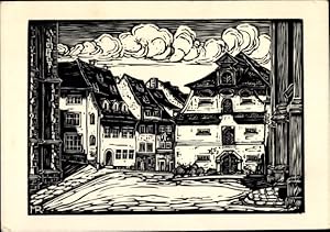 Bild des Verkufers fr Knstler Ansichtskarte / Postkarte Eger Erlau Ungarn, Franziskanerplatz, Stich zum Verkauf von akpool GmbH