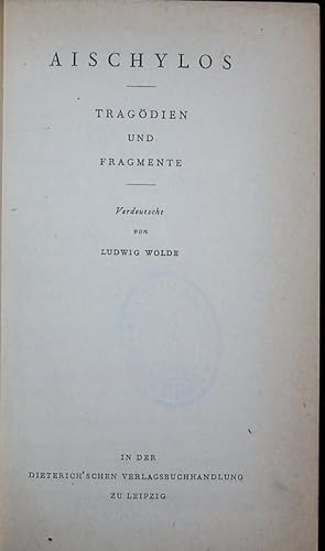 Seller image for Tragdien und Fragmente. for sale by Antiquariat Bookfarm