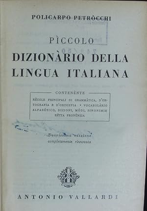 Seller image for Piccolo dizionario della lingua italiana. for sale by Antiquariat Bookfarm
