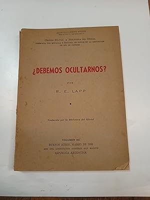 Image du vendeur pour Debemos ocultarnos? mis en vente par Libros nicos