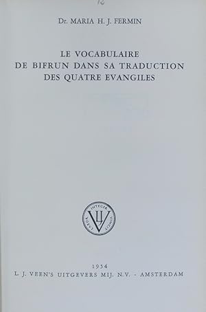 Seller image for Le vocabulaire de Bifrun dans sa traduction des quatre evangiles. for sale by Antiquariat Bookfarm