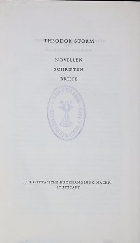 Bild des Verkufers fr Novellen, Schriften, Briefe. Biographie. zum Verkauf von Antiquariat Bookfarm