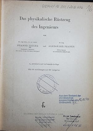 Seller image for Das physikalische Rstzeug des Ingenieurs. for sale by Antiquariat Bookfarm