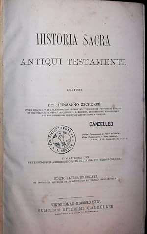 Bild des Verkufers fr Historia Sacra Antiqui Testamenti. zum Verkauf von Antiquariat Bookfarm