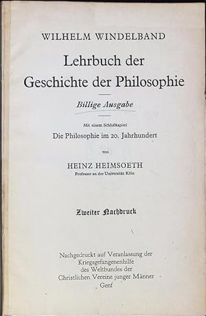 Bild des Verkufers fr Lehrbuch der Geschichte der Philosophie. Billige Ausgabe. zum Verkauf von Antiquariat Bookfarm