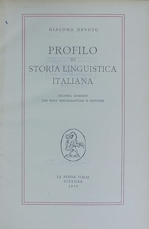 Immagine del venditore per Profilo di storia linguistica italiana : . con note bibliografiche e critiche. Paideia; 3 . venduto da Antiquariat Bookfarm