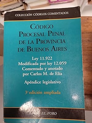 Imagen del vendedor de Codigo procesal penal de la provincia de Buenos Aires a la venta por Libros nicos