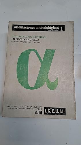 Seller image for Actualizacin cientfica en filosofa griega for sale by Libros nicos