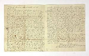 Dorrance, William T (Ca. 1804 - ?). A Historically Important Original Autograph Manuscript Letter...