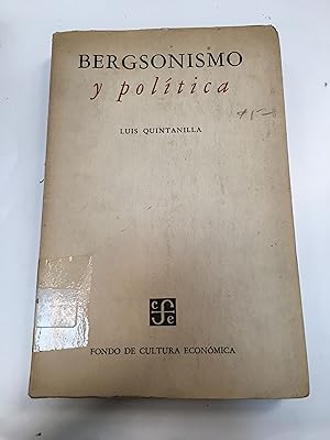 Imagen del vendedor de Bergsonismo y politica a la venta por Libros nicos