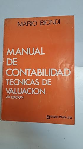 Seller image for Manual de contabilidad- Tecnicas de valuacion for sale by Libros nicos