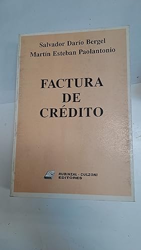 Bild des Verkufers fr Factura de credito zum Verkauf von Libros nicos