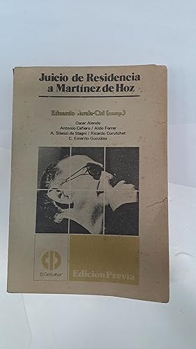 Imagen del vendedor de Juicio de Residencia de Martinez de Hoz a la venta por Libros nicos