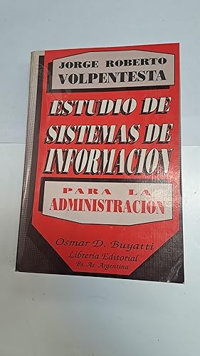 Seller image for Estudio de sistemas de informacion for sale by Libros nicos