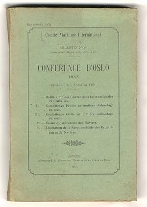 Bulletin n. 96 (comprenant les bulletins n. 92 a 95). Conference d'Oslo 1933. Président: Mr. Edvi...