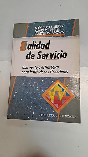 Seller image for Calidad de servicio for sale by Libros nicos