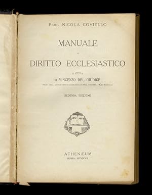 Manuale di diritto ecclesiastico, a cura di Vincenzo Del Giudice. Seconda edizione.
