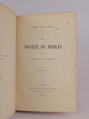 Seller image for La Societ de Berlin: Augment de lettres indites. for sale by ANTIQUARIAT Franke BRUDDENBOOKS