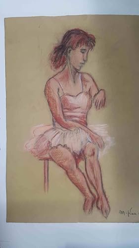 Dibujo original de la artista Marina Grau i Auge, numerado 15 en trasera