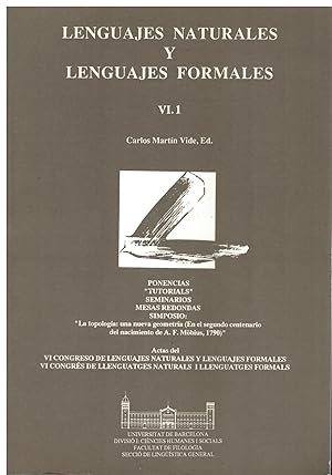 Seller image for LENGUAJES NATURALES Y LENGUAJES FORMALES. VI. 1. VI Congreso de Lenguajes Naturales y Lenguajes Formales. Actas. for sale by angeles sancha libros
