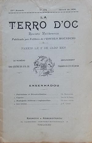 Imagen del vendedor de TERRO d'OC N 175 Janvi de 1906 a la venta por Bouquinerie L'Ivre Livre