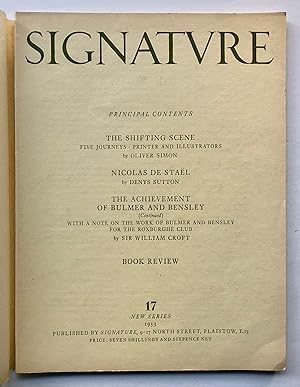 Image du vendeur pour Signature: A Quadrimestrial of Typography and Graphic Arts, New Series, No. 17, 1953 mis en vente par George Ong Books