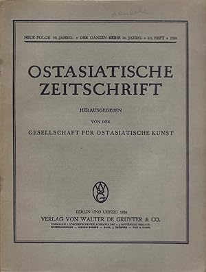 Bild des Verkufers fr Ostasiatische Zeitschrift im Auftrage der Gesellschaft fr Ostasiatische Kunst. Neue Folge 12. Jahrg. 3/4. Heft. 1936 zum Verkauf von PRISCA