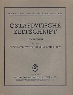 Bild des Verkufers fr Ostasiatische Zeitschrift im Auftrage der Gesellschaft fr Ostasiatische Kunst. Neue Folge 14. Jahrg. 2/3. Heft. 1938 zum Verkauf von PRISCA