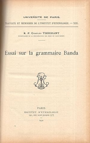 Imagen del vendedor de Essai sur la grammaire Banda a la venta por PRISCA