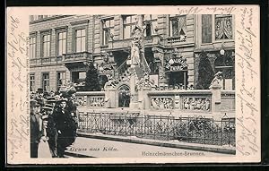 Bild des Verkufers fr Ansichtskarte Kln a. Rhein, Passanten am Heinzelmnnchen-Brunnen zum Verkauf von Bartko-Reher