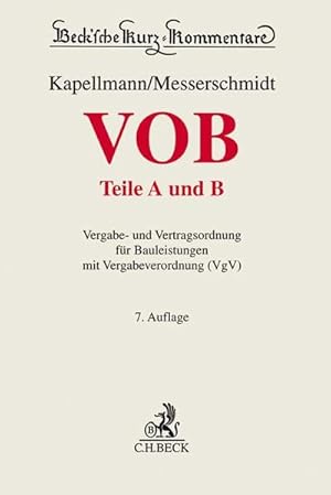 Immagine del venditore per VOB Teile A und B: Vergabe- und Vertragsordnung fr Bauleistungen mit Vergabeverordnung (VgV) (Beck'sche Kurz-Kommentare, Band 58) venduto da getbooks GmbH