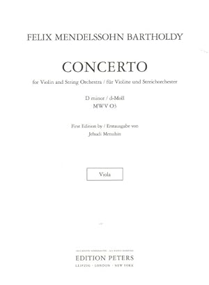 Seller image for Violin Concerto in D Minor : Parts for sale by GreatBookPrices