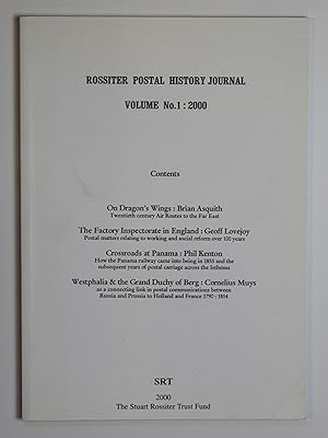 ROSSITER POSTAL HISTORY JOURNAL - VOLUME No. 3: 2002