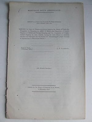 Seller image for Communications between the Board of Trade, the Committee for managing the addairs of Lloyd's, the Committee of Lloyd's Register of British and Foreign Shipping, and the Committee of Underwriters Registry of Iron Vessels, having for their object to ascertain whether any principles can be adopted for determining the proper amount of Freeboard in Merchant Ships for sale by McLaren Books Ltd., ABA(associate), PBFA