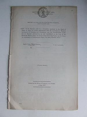 Image du vendeur pour copy of the "REPORT MADE BY A COMMITTEE APPOINTED BY THE BOARD OF TRADE TO CARRY OUT CERTAIN EXPERIMENTS WITH THE LIFE-SAVING MORTAR APPARATUS OF ROGERS & ANDERSON. mis en vente par McLaren Books Ltd., ABA(associate), PBFA