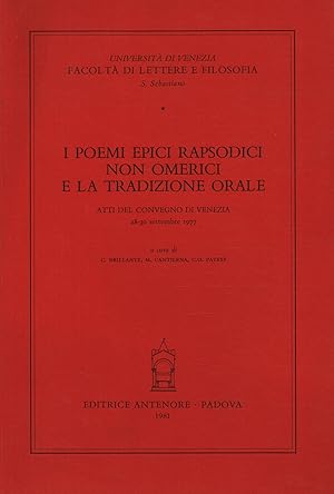 Imagen del vendedor de I poemi epici rapsodici non omerici e la tradizione orale a la venta por Di Mano in Mano Soc. Coop