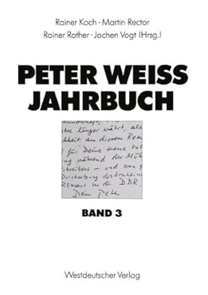 Bild des Verkufers fr Peter Weiss Jahrbuch 3 (German Edition) by Koch, Rainer [Paperback ] zum Verkauf von booksXpress