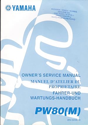 GENUINE YAMAHA PEEWEE PW80 (M) 1999 WORKSHOP SERVICE REPAIR MANUAL IN ENGLISH FRENCH GERMAN