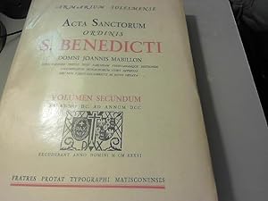 Bild des Verkufers fr Acta Sanctorum Ordinis S. Benedicti, volumen secondum zum Verkauf von JLG_livres anciens et modernes