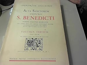 Bild des Verkufers fr Acta Sanctorum Ordinis S. Benedicti, volumen tertium 1950 zum Verkauf von JLG_livres anciens et modernes
